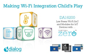 戴乐格半导体(Dialog Semiconductor)推出高度整合的超低功耗Wi-Fi连网SoC「DA16200」,以及两个运用Dialog VirtualZero技术为Wi-Fi连网