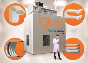由 Fraunhofer IPA 新建的 igus 无尘实验室,适用於快速开发无发尘的动态工程塑胶,达到 ISO 14644-1 等级的无尘室。(source:igus GmbH)