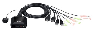 宏正新款4K HDMI KVM多电脑切换器为专业职人创造一个井然有序,效益的桌面工作环境,可让2台电脑共用1组键盘、滑鼠及4K HDMI萤幕。