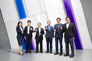 图左起:论坛主持人张俪静,台湾智慧驾驶公司执行长沈大维,工研院李国征组长,车辆中心许文贤经理,船舶中心执行长周显光,金属中心副组长杨光勋
