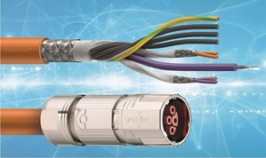 igus為SEW MOVILINK DDI介面開發的新型混合chainflex耐彎曲電纜,在拖鏈中可節省空間及確保可靠的能量和數據傳輸。(source:igus GmbH)