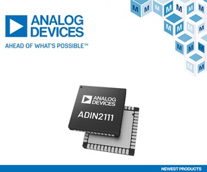 貿澤電子(Mouser Electronics)即日起供應Analog Devices的ADIN2111雙埠乙太網路交換器