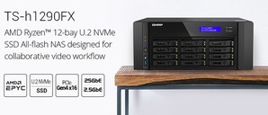 威聯通科技首款桌上型4.0 U.2 NVMe/SATA全快閃NAS : TS-h1290FX,(source: QNAP)