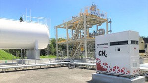 帶有甲烷化設備(中)的熱電聯產系統(右)。(source:Yanmar)