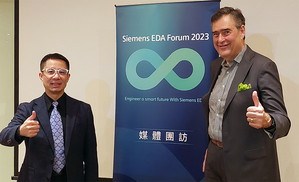 门子数位化工业软体IC EDA执行??总裁Joseph Sawicki(右),与EDA亚太区技术总经理李立基(左)