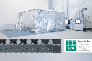 免上油、耐磨損,並獲得乾燥無塵室的認證:E6.29 是第一個獲得 Fraunhofer IPA 新型證書的拖鏈系統,在測試中達到 ISO Class 4。(source:Fraunhofer IPA/igus GmbH)