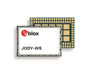 u-blox JODY-W5是一款雙頻 Wi-Fi 6 和雙模藍牙 5.3 模組,為具有藍牙 LE 音訊功能的汽車級模組,外形精巧耐高溫,可支援不同的天線配置。