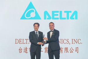台達榮獲2023年「亞洲最佳企業雇主獎」的肯定,人資長陳啟禎代表受獎。