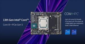 凌華科技COM-HPC-cRLS Client type Size C 模組搭載第13代Intel Core處理器,適用於執行測試量測、醫學成像和工業 AI 等運算密集型任務。