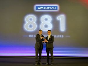 研華以品牌價值8.81億美元,連續6年穩坐台灣國際品牌前第五名。(右為研華服務物聯網事業群副總經理江明志)