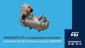 致瞻科技採用意法半導體碳化矽技術,提升新能源汽車電動空調壓縮機控制器效能,增加電動汽車在夏冬季的續航里程。