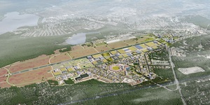 三菱電機歐洲公司和Tegel Projekt擬共同合作試點技術應用,圖為Berlin TXL 的模型圖。(source:c Tegel Projekt GmbH / Macina;Mitsubishi Electric)