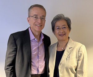 英特爾執行長Pat Gelsinger(左)、AMD董事長暨執行長Lisa Su(右)