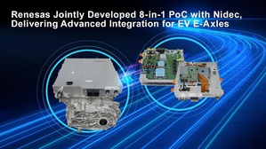 瑞薩電子與日本電產(Nidec)合作推出全球首款運用於電動車(EV)的「8合1」E-Axle PoC(概念驗證)系統,可以使用單一微控制器(MCU)控制8項功能。