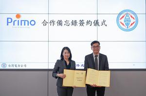 台電攜手普瑞默生技推動「醫療院所輻射防護偵測與輻射安全作業」,由台電副總經理兼核能發電事業部執行長許永輝(右)與普瑞默執行長黃雅瑤代表簽署合作備忘錄。圖二為台電與普瑞默將進行輻射防護專業人員交流。